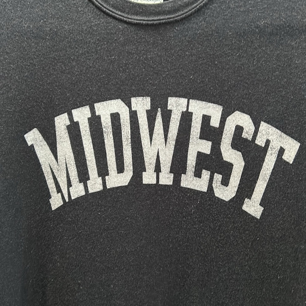 OAT COLLECTIVE Black MIDWEST Crewneck Sweatshirt Small - Picture 3 of 5